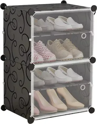 Immagine prodotto di Scatola per scarpe, organizer con sportello a 4 livelli CB17WZ6