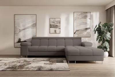 Produktbild von ALTDECOR Ecksofa mit Schlaffunktion und Bettkasten - COMA L - 271x203x79 - Beige Corner Sofa Eckcouch Couch L-Form, links/rechts angeordnet, Schlafcouch Ausziehbar Wohnlandschaft