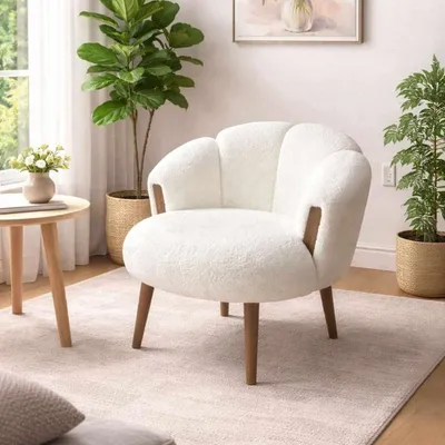 Obrázok produktu pre Hanah Home, kvalitné kreslo, 100% melamín, biela farba, rozmer 72x102x65 cm