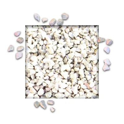 Produktbild von 25 kg Marmorsplitt Creme Weiss Körnung 8/12 mm Zierkies Ziersplitt Deko Marmor Dekoration Splitt