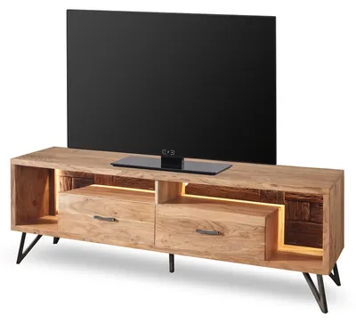 Produktbild von home24 Massives TV-Lowboard - inkl. Beleuchtung - Akazie