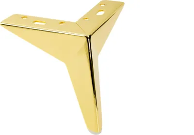 Zdjęcie produktu dla Podstawa meblowa Star w kolorze złotego chromu, wysokość 13 cm - Eleganckie, trwałe metalowe nóżki do minimalistycznego wystroju domu, idealne do mebli tapicerowanych i mebli telewizyjnych.