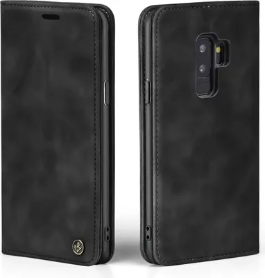 Produktbild von Handy Hülle für Samsung Galaxy S9+ Klapphülle Bookcase Flip Cover Handy Tasche Etui Farbe: Schwarz