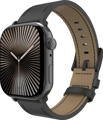 Image de Bracelet en cuir Timeless pour Apple Watch 44/45/46/49mm, noir