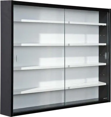 Image de Vitrine Famanu - Vitrine murale avec portes en verre - Noir