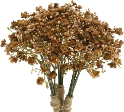 Produktbild von Schleierkraut künstlich Braun Herbststrauß Trockenoptik Deko 29,5cm 18St