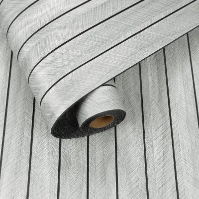 Image de Panneaux muraux 3D imitation bois, en gris clair
