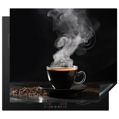 Produktbild von KitchenYeah© Herdabdeckplatte Schwarz - Kaffee , 59x51cm, Küche Deko, Glaskeramikkochfeld Herdabdeckung, Abdeckplatte fùr Kochfeld