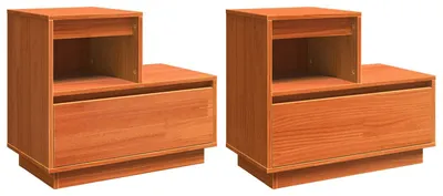 Produktbild von Nachttisch 2 pcs Wachsbraun 60 x 34 x 51 cm Holzwerkstoff