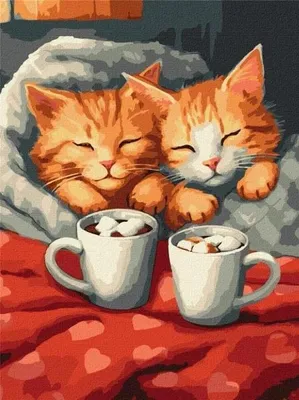 Produktbild von Malen nach Zahlen – Verliebte Katzen 30 x 40 cm – Ideyka