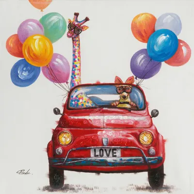 Produktbild von ArtUniverse Leinwandbild Tiere Im Liebesurlaub 70 x 70 cm