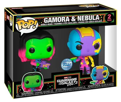 Zdjęcie produktu dla Funko POP set Guardians of the Galaxy 2pack Gamora & Nebula Blacklight Special Edition Limitowana Świecąca Zestaw Figurka Kolekcjonerska