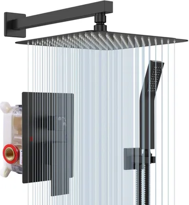 Zdjęcie produktu dla Podtynkowa bateria prysznicowa Rainsworth, kwadratowa deszczownica 30x30 cm z najnowocześniejszą technologią Air Injection, wysokiej jakości stal nierdzewna i mosiądz