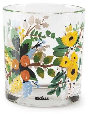 3 Trinkgläser mit Blumendekor, 25 cl, spülmaschinengeeignet