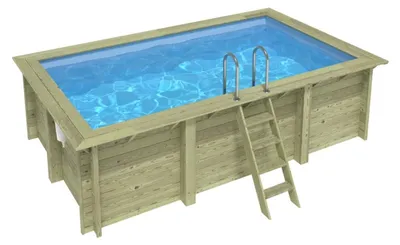 Immagine prodotto di Piscina in legno AQUA 4.65 x 2.85 - H.1.24 m, azzurro chiaro, con supporti da cementare