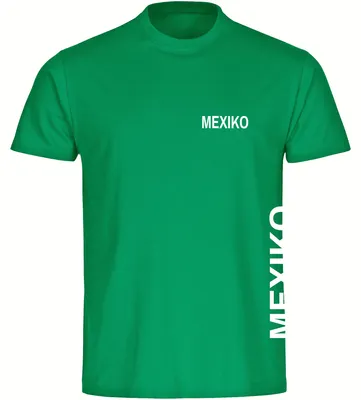 Produktbild von multifanshop Kinder T-Shirt - Mexiko - Brust & Seite, grün, Größe 140