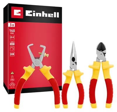 Immagine prodotto di Set di pinze per elettricisti EINHELL VDE, 370540, 160 mm, 3 pezzi