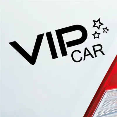 Produktbild von Auto Aufkleber VIP Car V.I.P. Stern 15,5x5,5 cm Schwarz Matt Sticker Heckscheibenaufkleber