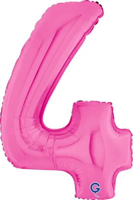 Produktbild von Riesenzahl Folienballon 26"/66cm | Pink Zahl: 4