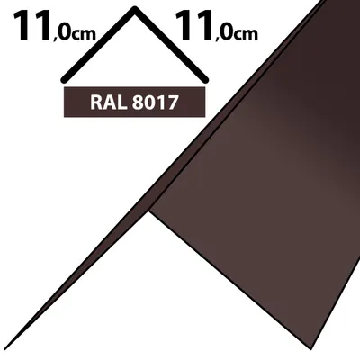 Produktbild von 2m Winkelblech Kantblech Kante Blechwinkel pulverbeschichtetes 0,5mm Zuschnitt 22cm RAL-8017 Braun