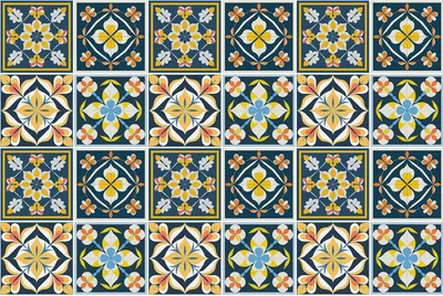 Produktbild von Fliesenaufkleber 20 x 20 cm – 24 Stück – Selbstklebend – Wasserfest – Pflegeleicht – Hitzebeständig – Für Küche & Bad – Marokkanische Blumenfliesen
