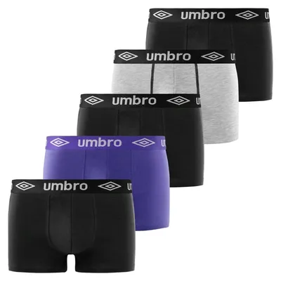 Produktbild von Umbro Boxershorts Herren 100% Baumwolle, 5er-Pack, Schwarz CLA1 (XL)