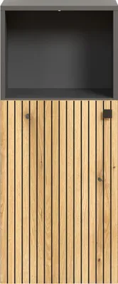 Produktbild von trendteam Bad Standschrank Pure Bliss Evoke Eiche/Anthrazit Melamin B/H/T ca. 40/95/31 cm