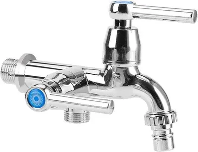 Immagine prodotto di Rubinetto doppio con doppio scarico - possibilità di utilizzare più rubinetti - doppio scarico separato - attacco G1/2