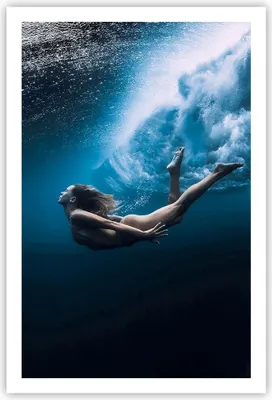 Produktbild von Poster - Poster ohne Rahmen - Tauchen Frau Wellen - 61x91,5 cm - Wand Bild - Wanddeko - Wandbilder - Kunstposter - Wandposter - Bilder - Kunstdruck - Wanddekoration - Wandbild - P2XPA61x91-4599