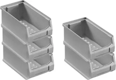 Produktbild von SparSet 5x Graue Sichtlagerbox 2.0 | HxBxT 7,5x10x17,5cm | 0,8 Liter | Sichtlagerbehälter, Sichtlagerkasten, Sichtlagerkastensortiment, Sortierbehälter