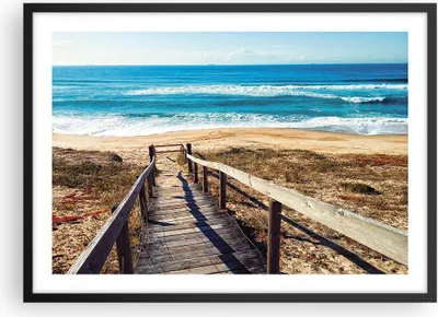 Produktbild von Gerahmtes Poster - Schwarzer Rahmen - Meer Strand Eintritt - 70x50 cm - Wand Bild - Wanddeko - Wandbilder - Kunstposter - Wandposter - Bilderrahmen - Bilder - Kunstdruck - Wandbild - P2BAA70x50-4359