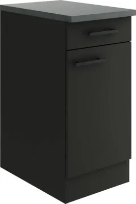 Produktbild von Optifit Unterschrank mit Schublade und Drehtür Madrid420 BxTxH 40 x 60 x 84,8 cm anthrazit matt zerlegt Anschlag reversibel KUMA U406-9+