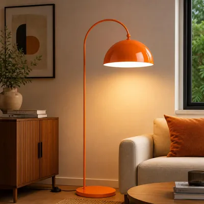 Produktbild von Opviq, Hochwertige Stehlampe (E27, 40W) Orange, Metallkörper, 160 cm | 100% Metall