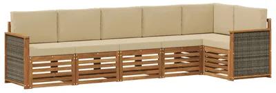 Image de Ensemble de 5 meubles de jardin en bois, style naturel