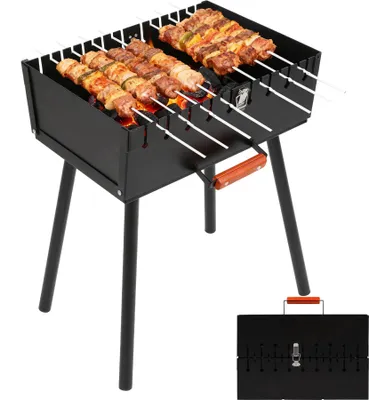 Productafbeelding van Mangal Shish kebab Draagbare houtskoolgrill met 2 hoogtestanden voor 16 spiesen