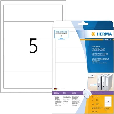 Image de Étiquettes de dos à insérer 190x54mm Spécial A4 UE=32x125 pièces