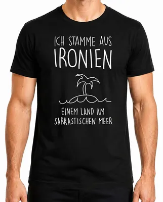 Obrázok produktu pre Pochádzam z irónie Sarkazmus Irónia Humor Minimalistické pánske tričko, čierna, S