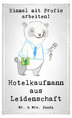 Produktbild von Mr. & Mrs. Panda Handtuch Hotelkaufmann Leidenschaft - Weiß - Geschenk, Klein, Lustig, Mini-Handtuch, Hoteleröffnung, Spruch, Hotelfachmann, Frotteetuch, Witzig, Kleines