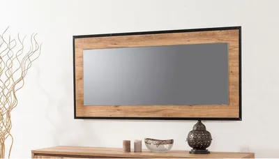 Produktbild von Skye Decor, Quantum İdea 110, Wandspiegel, Atlantische Kiefer, 110 x 60 x 1,5 cm