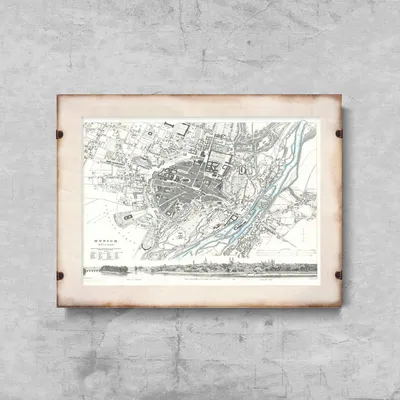 Produktbild von Poster - Leinwand - 29,7 cm x 21 cm - Leinwandposter - Alte Karte München