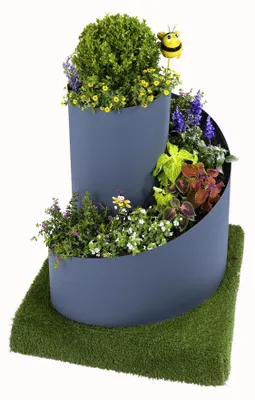 Produktbild von Jardinion Kräuterspirale Pflanzspirale Gewürzspirale 80cm x Ø80cm Grau, Kräuterschnecke, Beet, Kräutergarten, Kräuterturm, Gartendekoration, Blumentreppe, Hochbeet