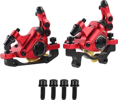 Obrázok produktu pre HB-100 Kotúčová brzda na bicykel, hydraulická, hliníková zliatina, pre horský/cestný bicykel, červená