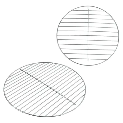 Produktbild von Runder Grillrost, 2er-Set 14-Zoll-Grillgitter, hitzebeständig aus Edelstahl, mit Füßen, ideal zum Backen, Kochen, Dämpfen, Grillen und Ofen-Bbq