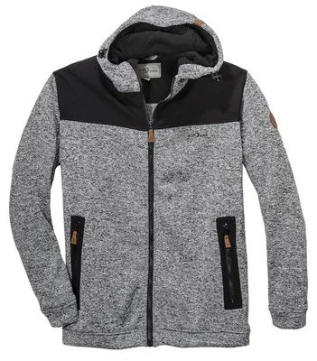 Produktbild von Blue Wave XXL Strick-Fleecejacke hellgrau melange