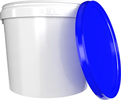 Produktbild von Kunststoffeimer 5l Rund | Lebensmittelecht, luftdicht | Weiß-Blau