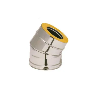 Immagine prodotto di Gomito a doppia parete a 30° in acciaio inox per camino - diametro interno 100 / esterno. 150 mm