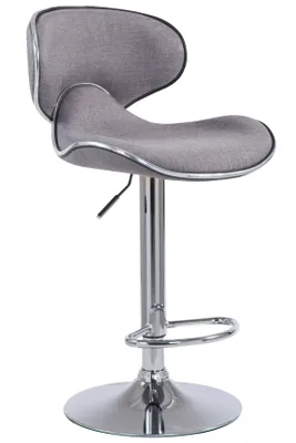 Produktbild von TPFLiving Barhocker Las Palmas Gestell Metall in Chromoptik Stoff Hellgrau