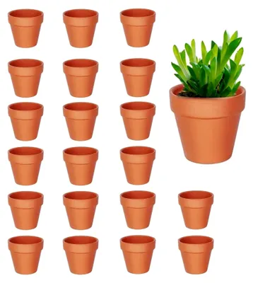 Produktbild von Kleine Tontöpfe, 20 Stück, 4,5 x 4,5 cm, Terrakotta, Mini Tontöpfe für Bastelarbeiten, Pflanztöpfe mit Abflussloch, Wiederverwendbar, Für Setzlinge und Samen