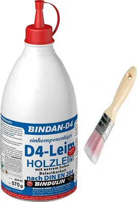 Produktbild von Bindan-D4 Holzleim (1-Komponenten-D4 Leim) inkl. 1 Pinsel von E-Com24 (280 Gramm)