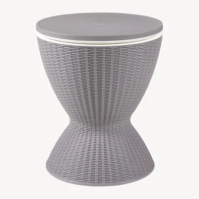 Produktbild von Cool Bar 'Atessa' Getränkekühler mit anhebbarer Tischplatte 58 x 49 cm 30 L wetterfest Rattanoptik Hellbraun